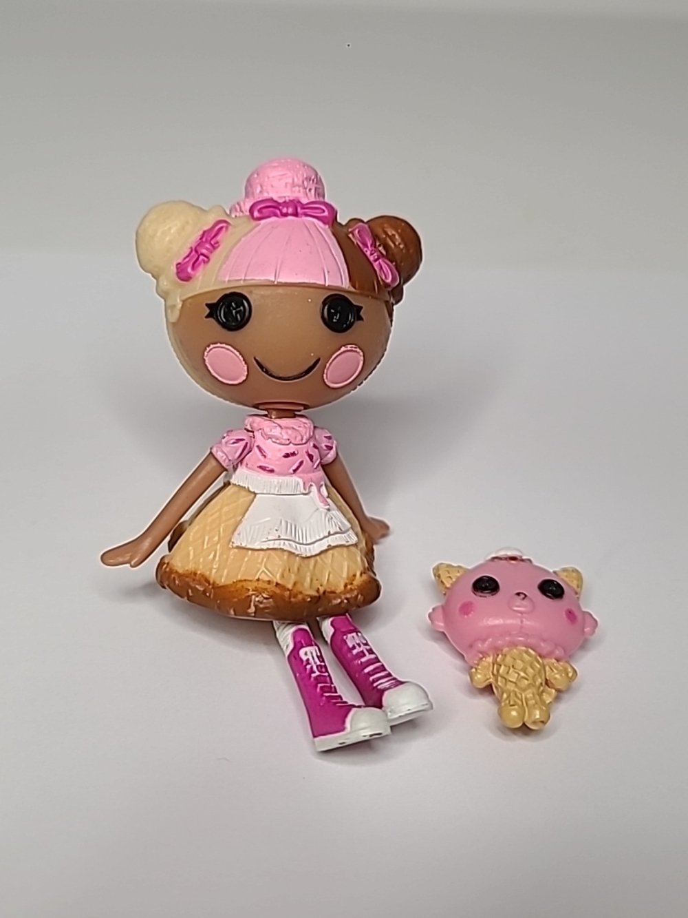 Pink Ice Cream-Themed Doll with Matching Pink Ice Cream Pet